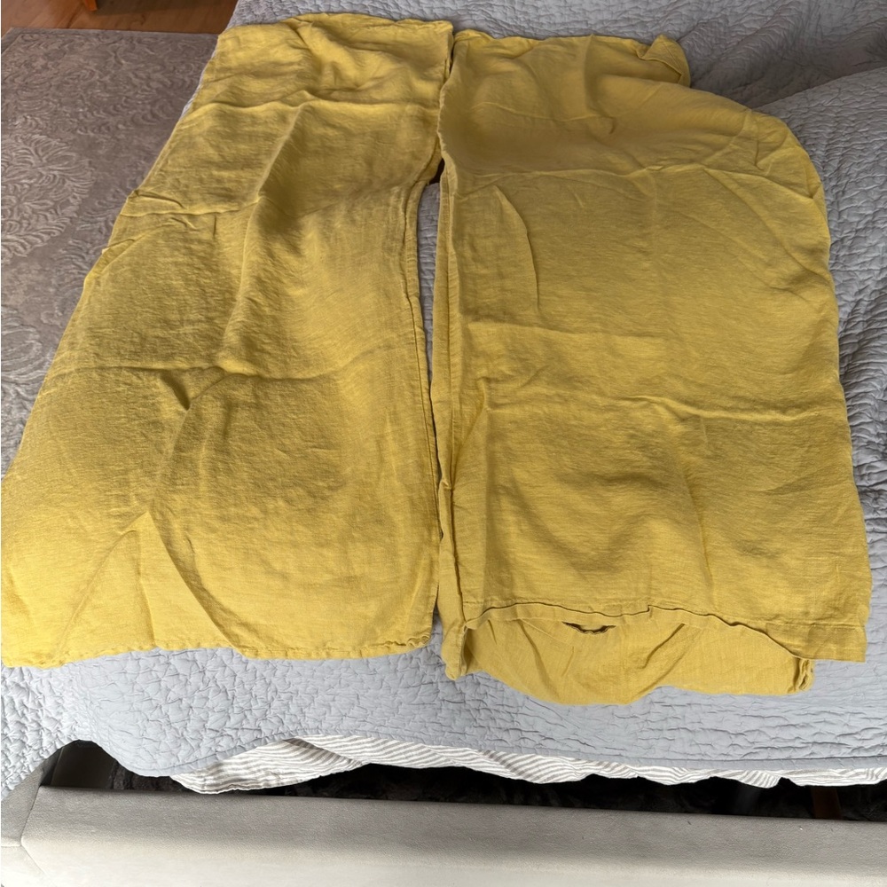2 Chartreuse Yellow Linen Body Pillow Cover